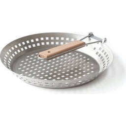 Grillpfanne Edelstahl mit Klappgriff für Bratfeuer