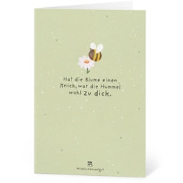 Grußkarten aus Saatpapier - Hat die Blumen einen Knick, war die Hummel wohl zu dick