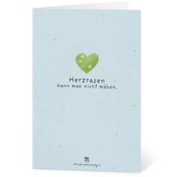 Grußkarten aus Saatpapier - Herzrasen kann man nicht mähen
