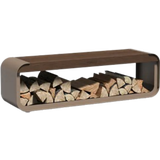 Holzaufbewahrung "Serra" mit Sitzfläche aus Aluminium 1500x400x450 mm