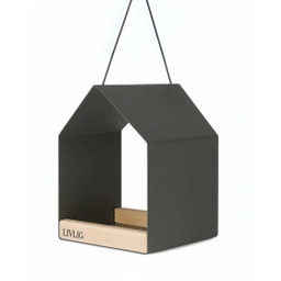 Livlig Fågelhus i Metall - antracit