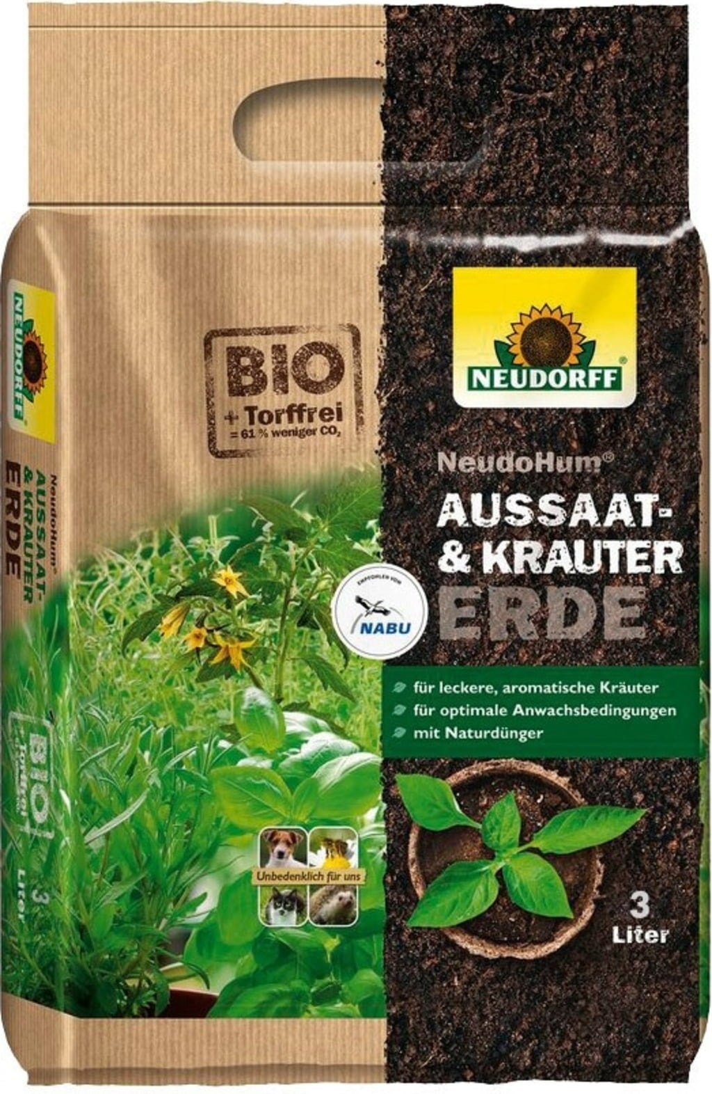 Neudorff NeudoHum Tierra para Siembra y Hierbas - 3 l