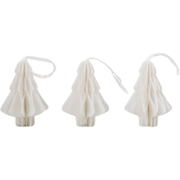 Paper Fir Tree Pendants - Set of 3, natural - 1 Set