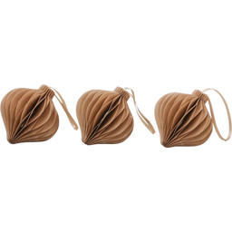 Papirnati novoletni okraski 7 cm, 3-delni set - rjava