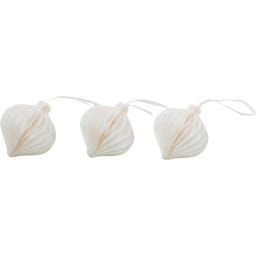 Eulenschnitt Papieranhänger 3er Set 7cm - natur