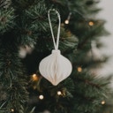 Decoración de Papel para Colgar - 7 cm, Set de 3 Unidades - Natural