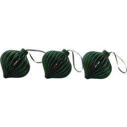 Decoración de Papel para Colgar - 7 cm, Set de 3 Unidades - Verde oscuro