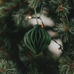 Decoración de Papel para Colgar - 7 cm, Set de 3 Unidades - Verde oscuro