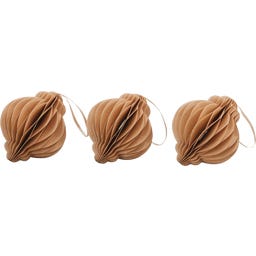 Decorazione in Carta da Appendere - 10 cm, Set da 3 Pezzi - Marrone