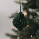 Decoración Colgante de Papel - 10 cm, Set de 3 unidades - Verde oscuro