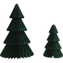 Conjunto de 2 Árvores de Natal em Papel Verde Escuro - 1 Set