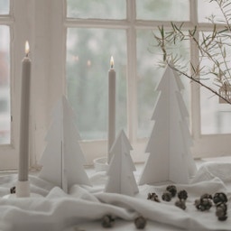 Eulenschnitt Fir Trees - Set of 3 - white