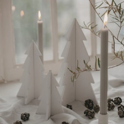 Eulenschnitt Fir Trees - Set of 3 - white