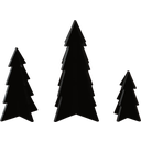 Eulenschnitt Sapins de Noël - Lot de 3 - noir