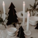 Eulenschnitt Tannenbäume im 3er Set - schwarz