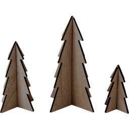 Eulenschnitt Sapins de Noël - Lot de 3 - nature
