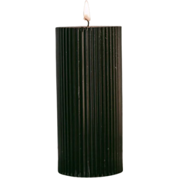 Eulenschnitt Fluted Pillar Candle, large - Black