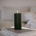 Eulenschnitt Fluted Pillar Candle, large - Black