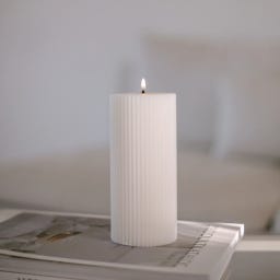 Eulenschnitt Tömbgyertya, bordázott, nagy - fehér