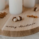Eulenschnitt Kerzenbrett Merry Christmas 32 cm - 1 Stk.