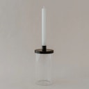 Eulenschnitt Black Candle Holder for Glass Container