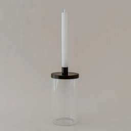 Eulenschnitt Black Candle Holder for Glass Container