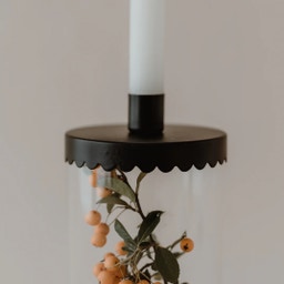 Black Wave Candle Holder for Glass Container