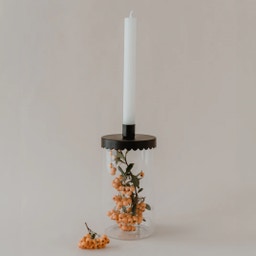 Black Wave Candle Holder for Glass Container