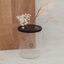 Eulenschnitt Metalldeckel Blumenhalter schwarz