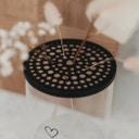 Eulenschnitt Metalldeckel Blumenhalter schwarz