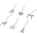 Christmas Tree Decorations, mixed 6 piece set - Silver