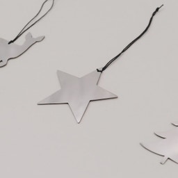 Christmas Tree Decorations, mixed 6 piece set - Silver