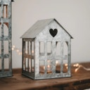 Eulenschnitt Casetta in Metallo - Argento - Piccolo (11,5 x 11,5 x 15,5 cm)