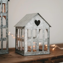 Eulenschnitt Casetta in Metallo - Argento - Piccolo (11,5 x 11,5 x 15,5 cm)