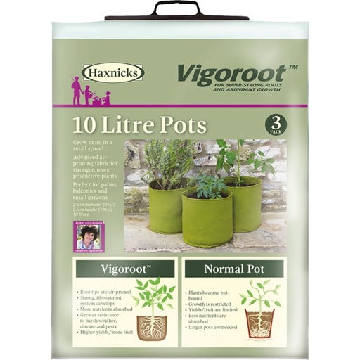 Haxnicks Vigoroot Pflanztaschen im 3er Set - 10L