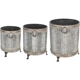 Esschert Design Plant Trough with Feet - Round, Set of 3 - 1 Set