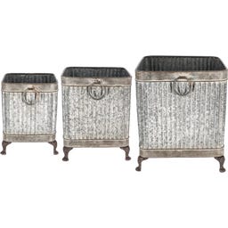 Plant Trough with Feet - Square, Set of 3 - 1 Set