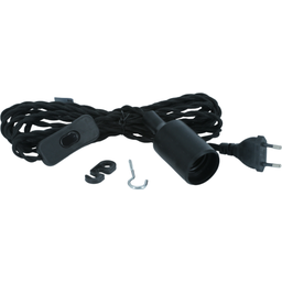 Lampenfassung E27 HELIX mit 4m Textil-Kabel - Schwarz