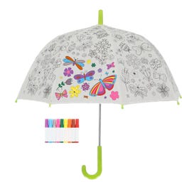 Esschert Design Ombrello da Colorare - Fiori e farfalle