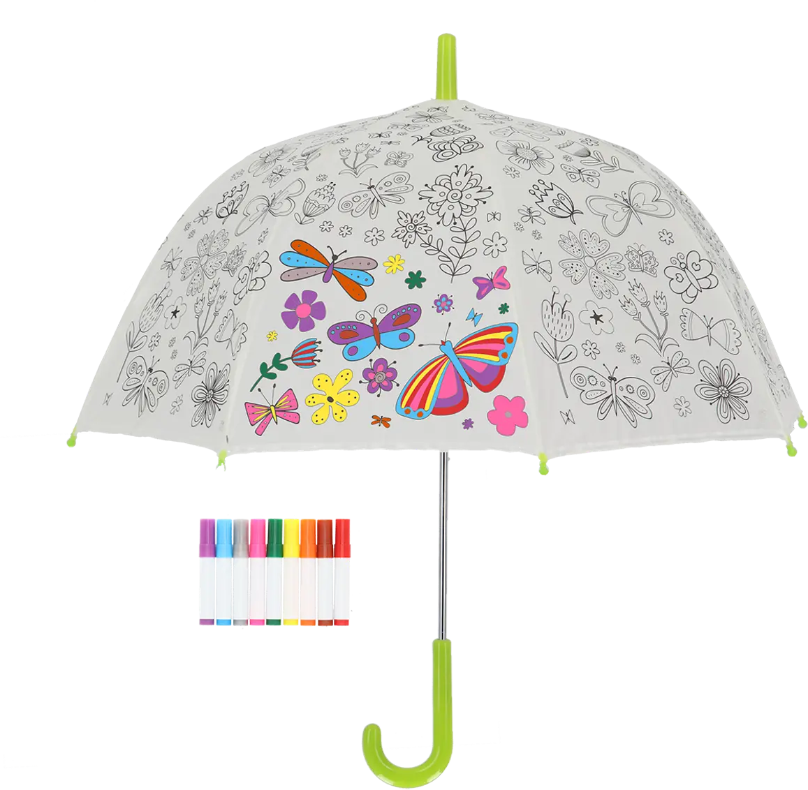 Esschert Design Parasol do kolorowania - Kwiaty i motyle
