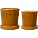 Wikholm Lykke Übertopf 2er-Set gelb - 1 Set