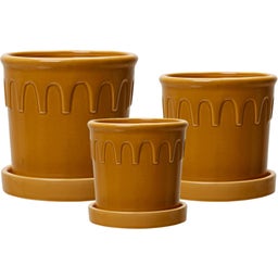 Wikholm Lykke Übertopf 3er-Set gelb - 1 Set