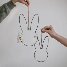 Eulenschnitt Couronne Métallique - Lot de 2 - Lapin