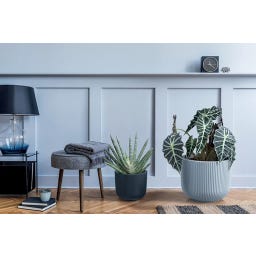 Vaso Milly Round con Inserto per Piante - Antracite - Ø 23,9 cm