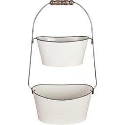 Panier de Rangement « Sofie » à 2 Niveaux, Blanc - 1 pcs