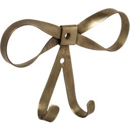 Gancio da Parete Fiocco in Ottone Anticato - 1 pz.