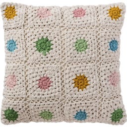 Ib Laursen Kissenhülle gehäkelt mit Blumen - 1 Stk.