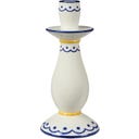 IB Laursen Bougeoir Blanc/Bleu à Motif Jaune