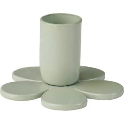 Kerzenhalter blumenförmig für 1,3 cm Kerze - staubig grün