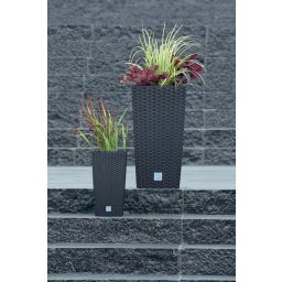 Rato Square High cvetlični lonec, antracit - 29x29x55 cm